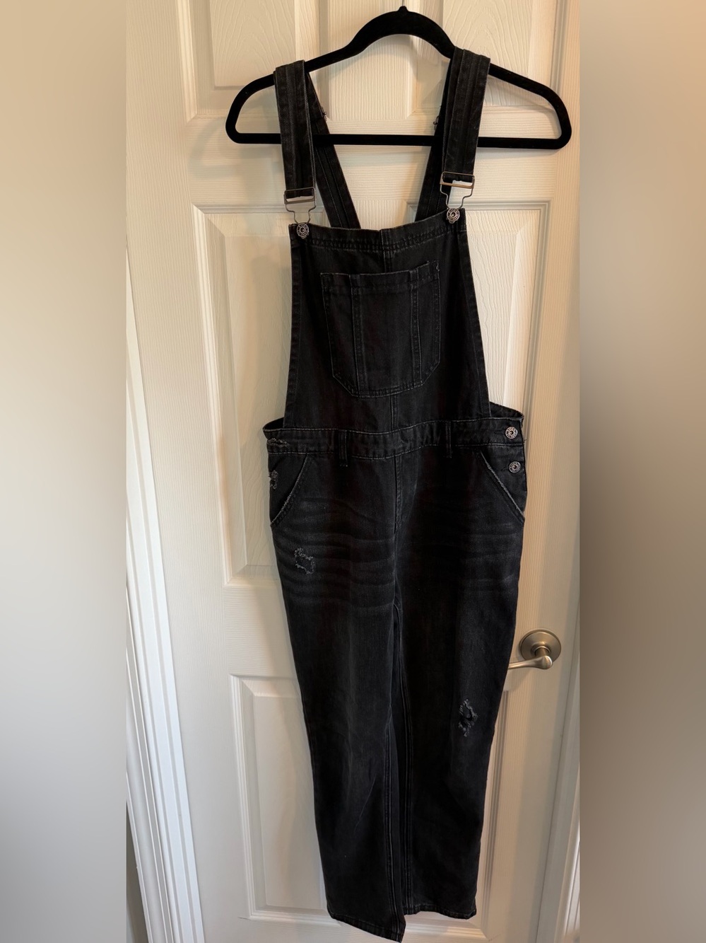 Black Denim Overalls